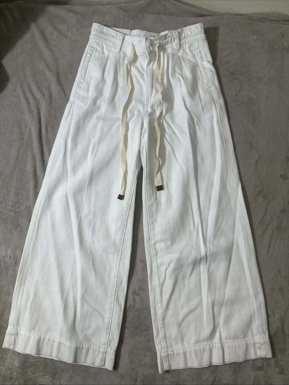 Joe’s Jeans Women’s White High Rise Wide Leg Drawstring Pants Size 26
